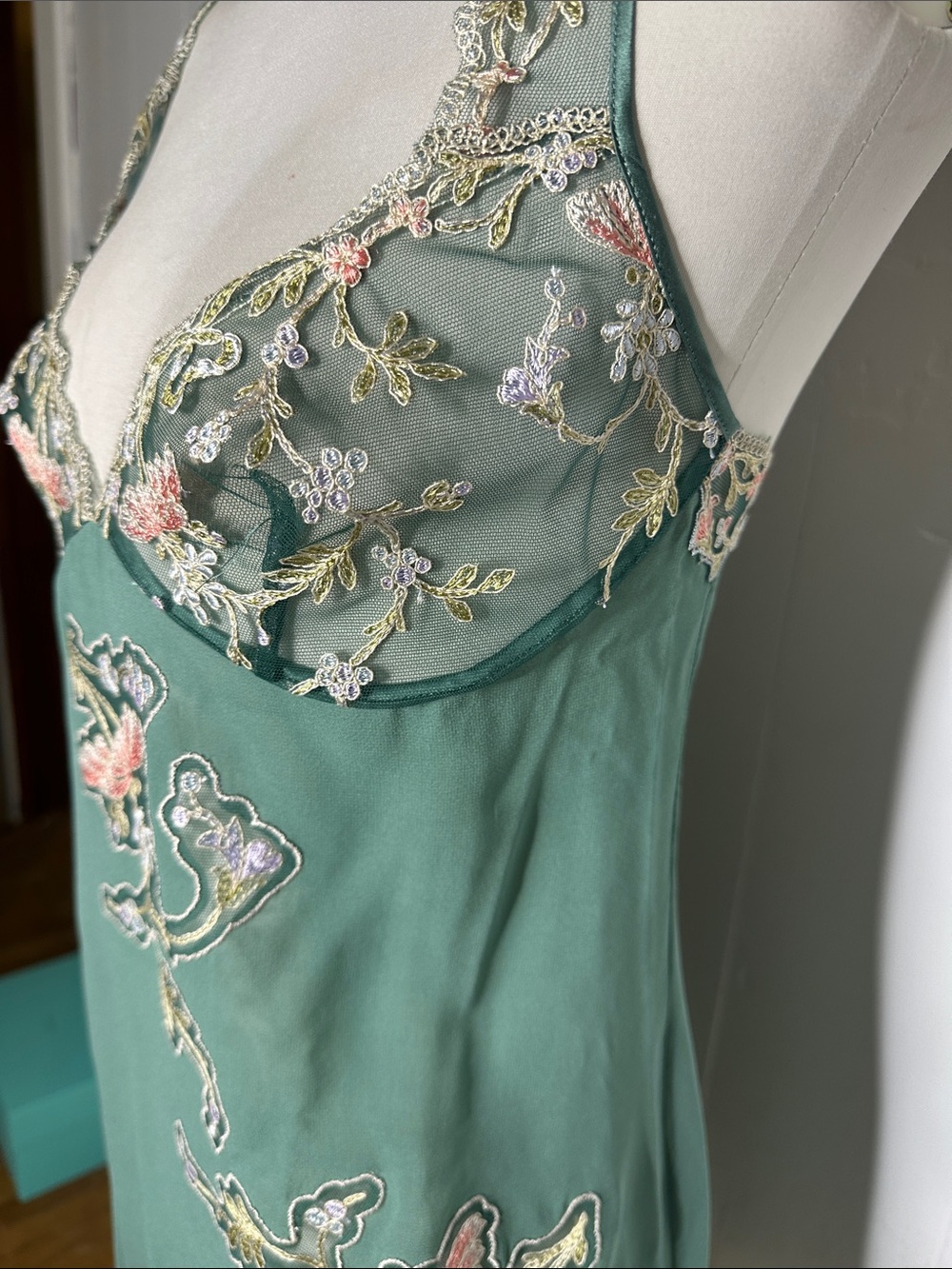 La Perla Silk Art Deco Look Nightgown And Robe Romantic Peignoir Set Size 2 - Picture 4 of 11